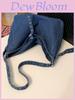 Denim Shoulder Bag For Women With Vintage Style And Large Capacity For Daily Commuting
