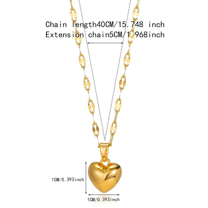 Stainless Steel Gold Beloved Charm Pendant Necklace - Trendy Clavicle Chain for Women & Girls, Holiday Gift