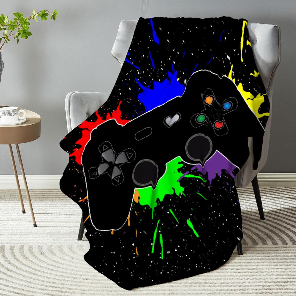 Flannel Blanket 3D Printed Gamer Blanket For Office Home Camping Nap Leisure Blankets Christmas Gifts For Home Bedroom Decor