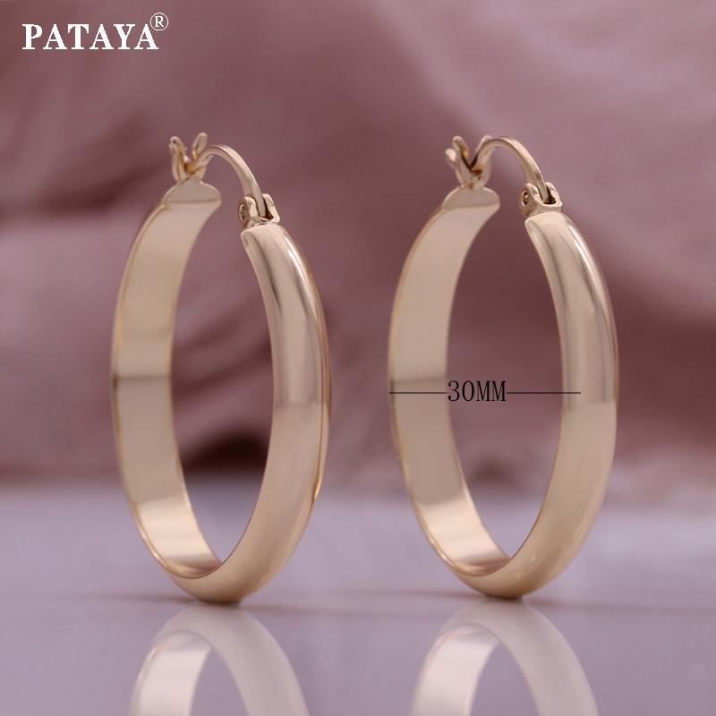 PATAYA Trendige, modische, personalisierte Hoop-Magazin-Stil, große Creolen