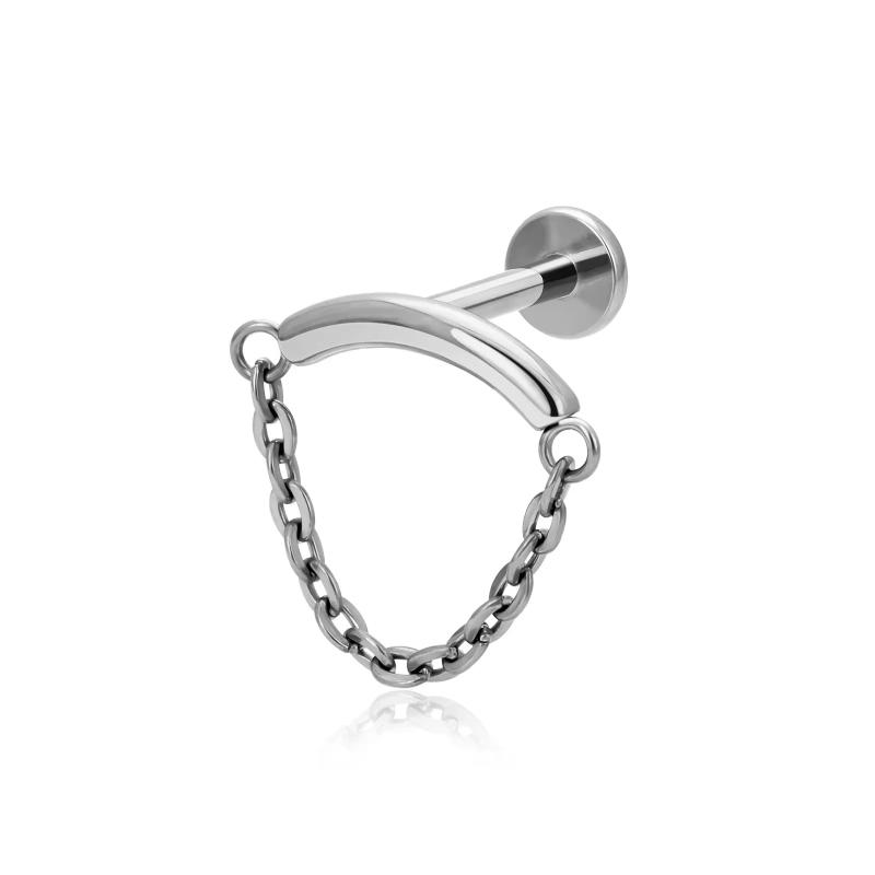 

F136 Титановые пирсинги внутренней спирали цепь губа ухо пуссет трагус хрящ шарнирный сегмент пирсинг дейт септум тело циркон подарок 1.2x10mm медный