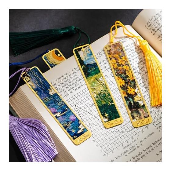 Metal Bookmarks Set of 4, Elegant Hollow Trim Book Page Markers, Gift for Women, Girls, Teachers, Friends, Book Lovers, Readers, Students, Daily