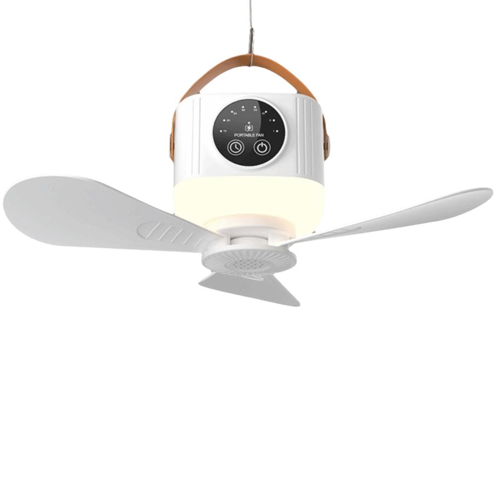 3Gears Ceiling Fans with Lights LED Light Rechargeable Ceiling Fan Portable Air Cooler Camping