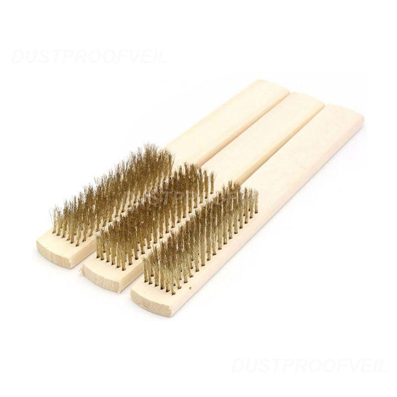 1~10PCS Polishing Grinding Brass Copper Wire Brush Steel Brush With Wooden Handle Nylon Wire Brush For Jewelry Rust Paint