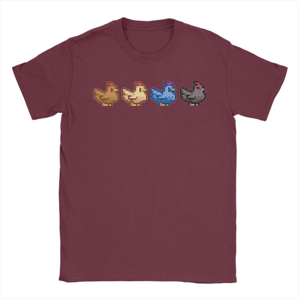 4 Chickens S-Stardew V-Valley Game T Shirt Summer  Trending T-Shirts Adult 100 Cotton Short Sleeve Street Style Tshirt