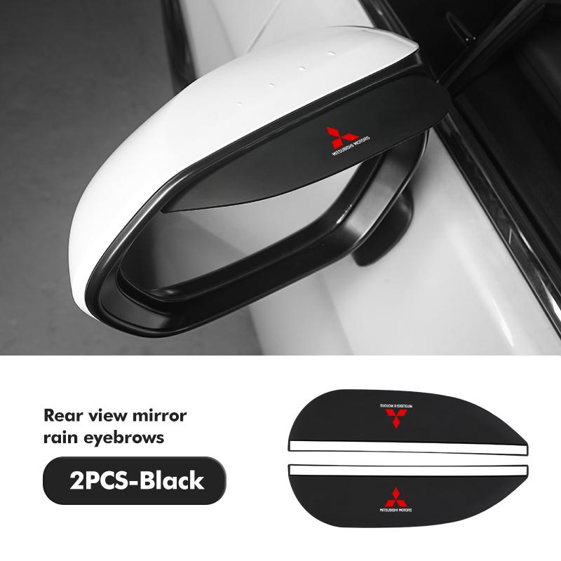 

For Mitsubishi 2pcs Car Rearview Mirror Stickers Rain Brow Protector Cover Outlander Lancer L200 ASX Pajero Grandis Eclipse