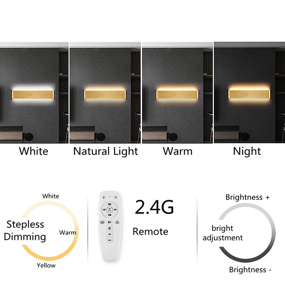 LED-Wandleuchte 2,4G Bluetooth-Fernbedienung Dimmbare Wandlampe AC170-245V Wohnzimmer Schlafzimmer Innenwandleuchte Leuchte