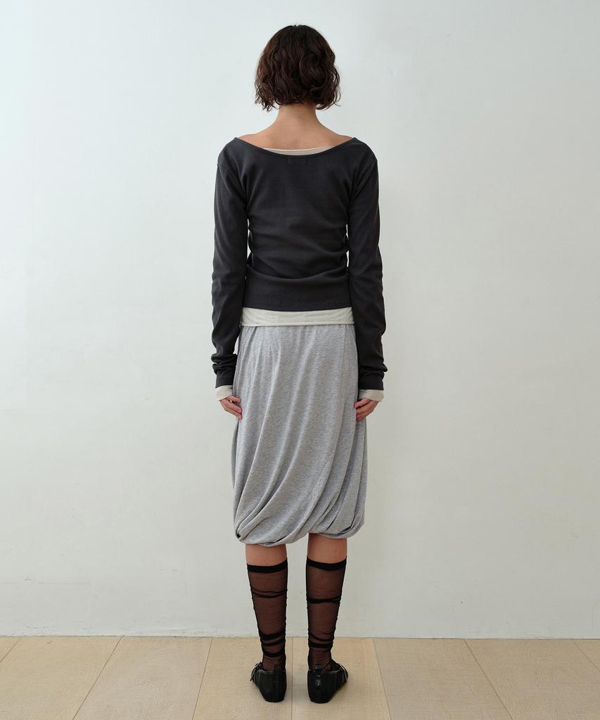 Simeteuligpeosenteu Diagonal Balloon Skirt / Melange Gray