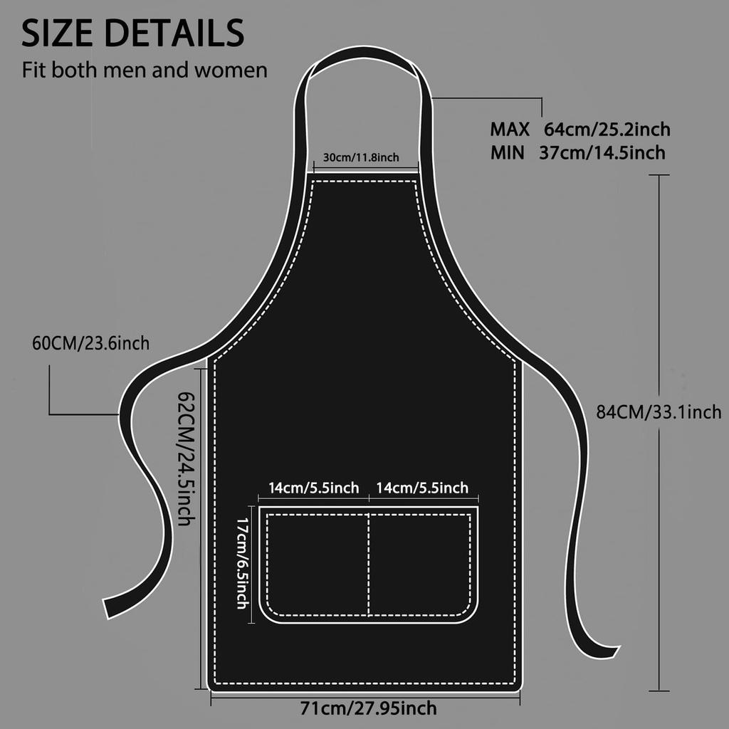 POFULL Nail Tech Supplies Bib Apron With Pockets - Stylist Gift for Nail Salon