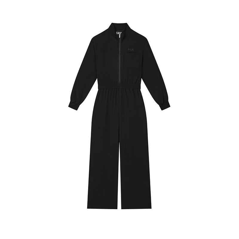 Fila Mysterious Journey Fashion Solid Color Simple Style Cool Jumpsuit Women Jumpsuit Black F11W438709FBK