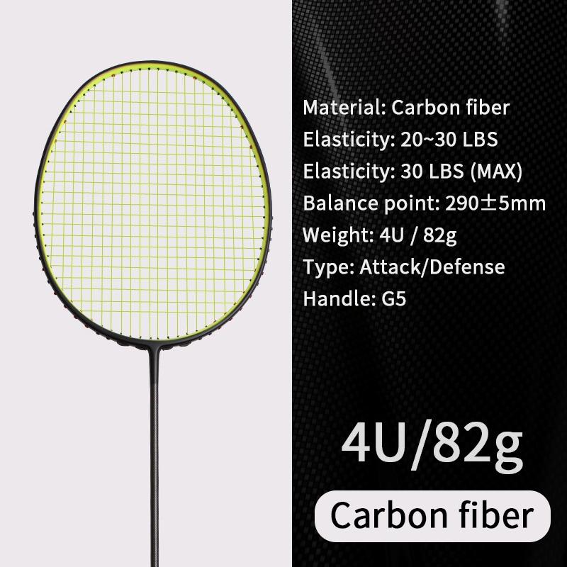 

21-30 LBS badminton racket carbon fiber man woman adult high elasticity durable major Attack racket defense Competition level 22LBS