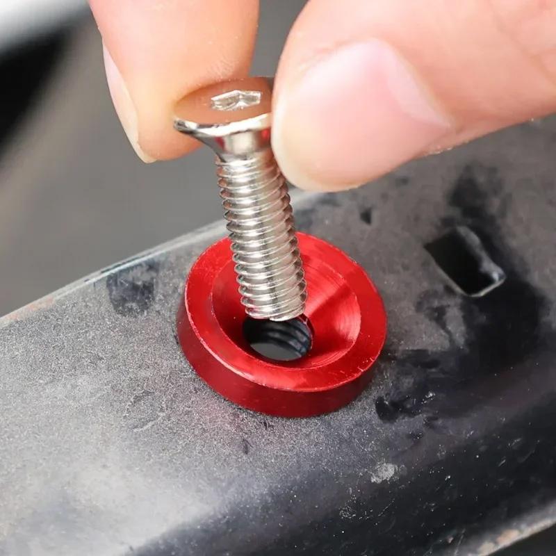 10pcs M6 Bolt Set Car Modification Gasket Screw Aluminum Fender Washers Fender Bumper Engine JDM RACING Style NO LOGO