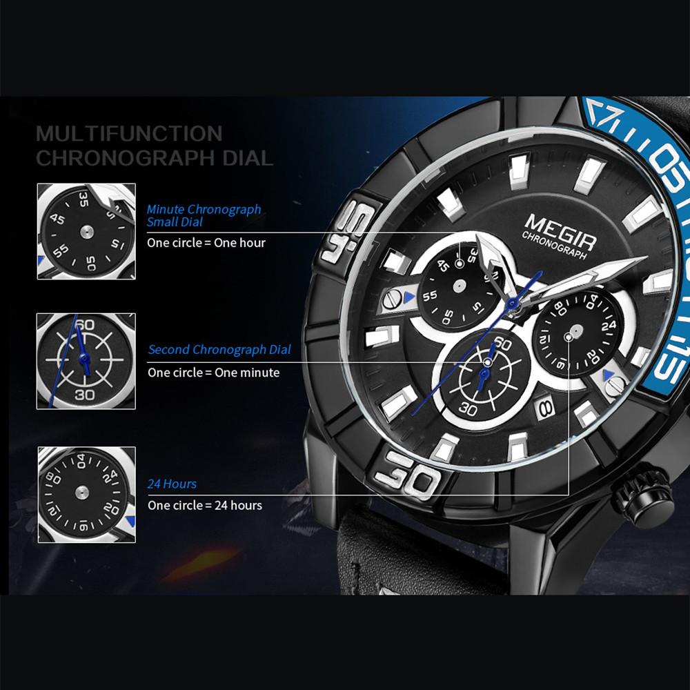 Megir Herreklokker Toppmerke Luksus Vanntett Kvartsklokke Mann Luminous Business Armbåndsur Hour Reloj Hombre Zegarek Damski