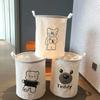 Cotton Linen Dirty Laundry Basket Foldable Round Waterproof Organizer Bucket Clothing Children Toy Large Capacity Storage Home