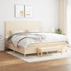 3137026 vidaXL Divan Bed with Mattress Cream 200x200 Cm Fabric
