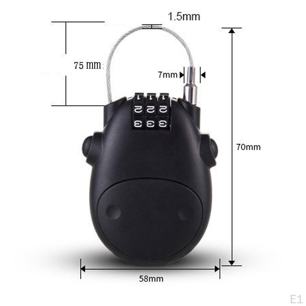 Code Combination Lock Retractable Steel Cable Wire