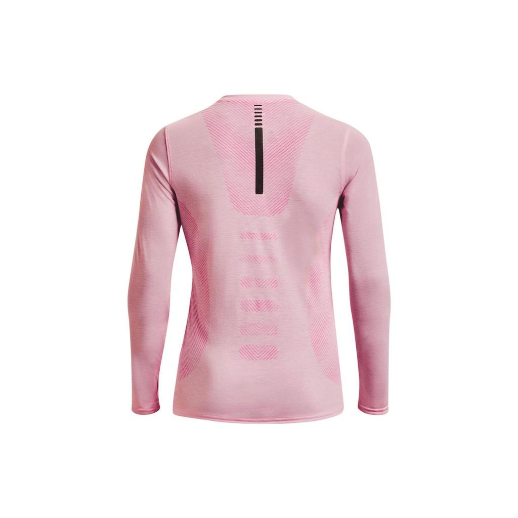 Under Armour Line Pattern Running Long Sleeve Breathable T-Shirt Women tops Pink 1375272-647