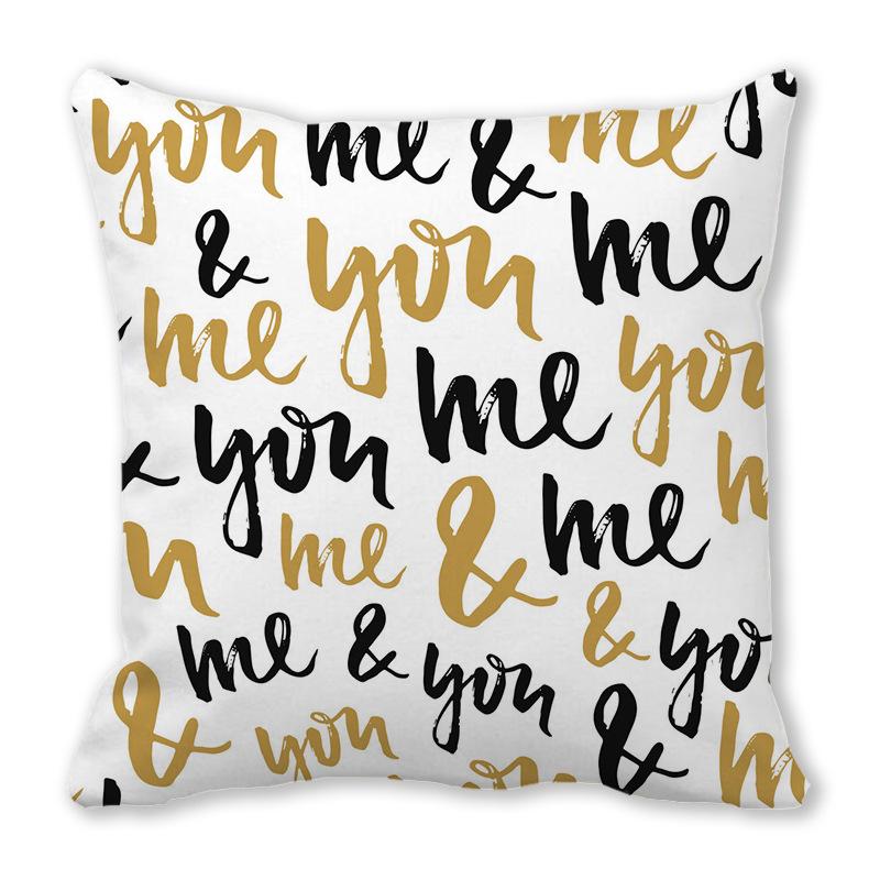 Home Decor Valentine Love Phrases Cushion Cover Decor Pattern Cushion Cover Suitable for Sofa Bedroom Car Pillow Cover