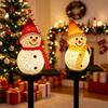 Solar Powered Snowman Stake Lights Warm LED Light Cute Design for Christmas Garden Path Porch Holiday Party Decoration