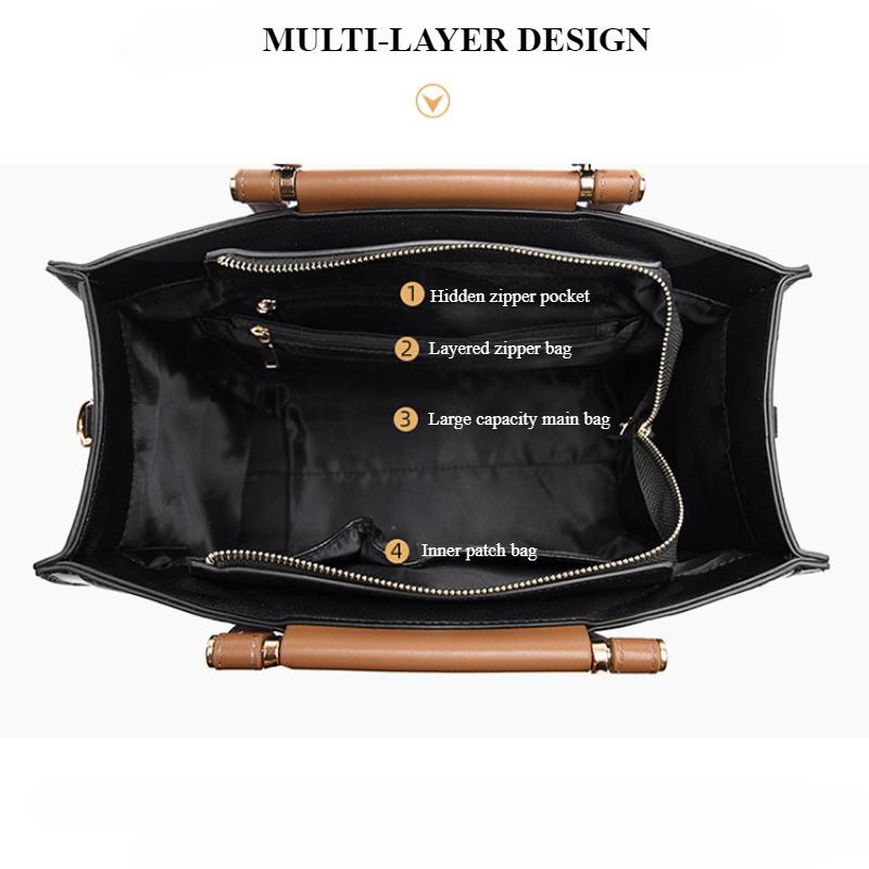 New Fashion Letter Embossed Tote Bag Commuter Business Large Capacity Ladies Clutch Bag Elegant Women's Handbag Can Be Crossbody One Shoulder Handheld