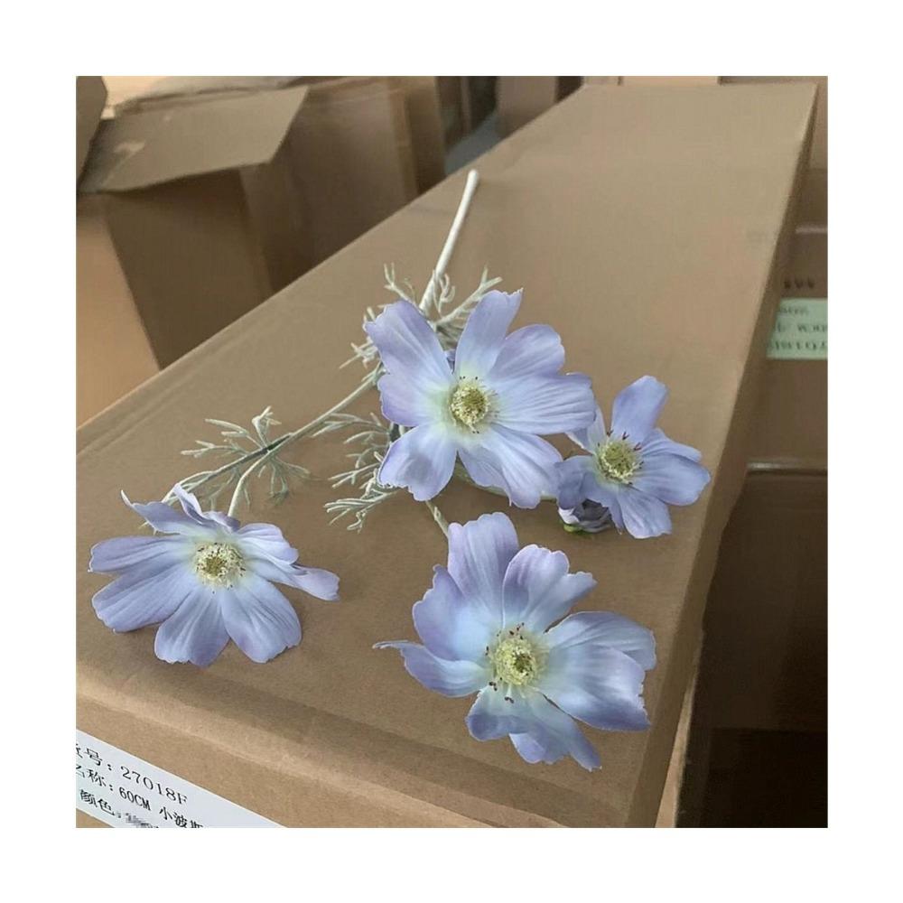 

Искусственный цветок Gesang, одна ветка, 4 вилки, Королева Космос, искусственный цветок, шелковый букет цветов для гостиной, свадьбы, украшения дома светло-синий