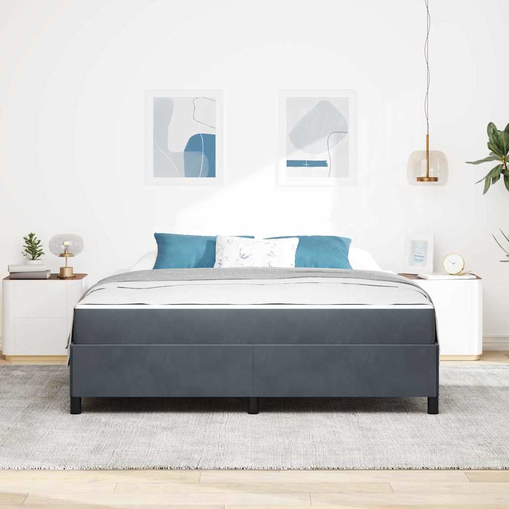 Bed Frame with Mattress Dark Grey 180 x 200 cm Fabric