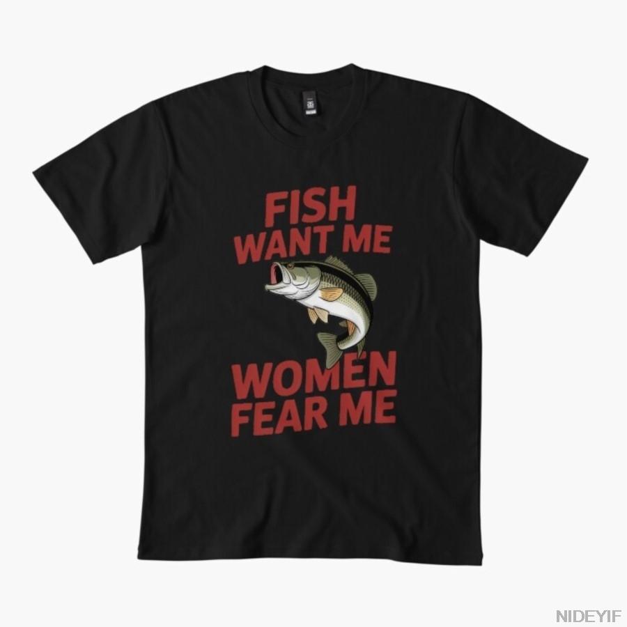 

Fish want me T-shirt For Men Women 100% Cotton T Shirts Short Sleeve Tops 1112-4 4XL