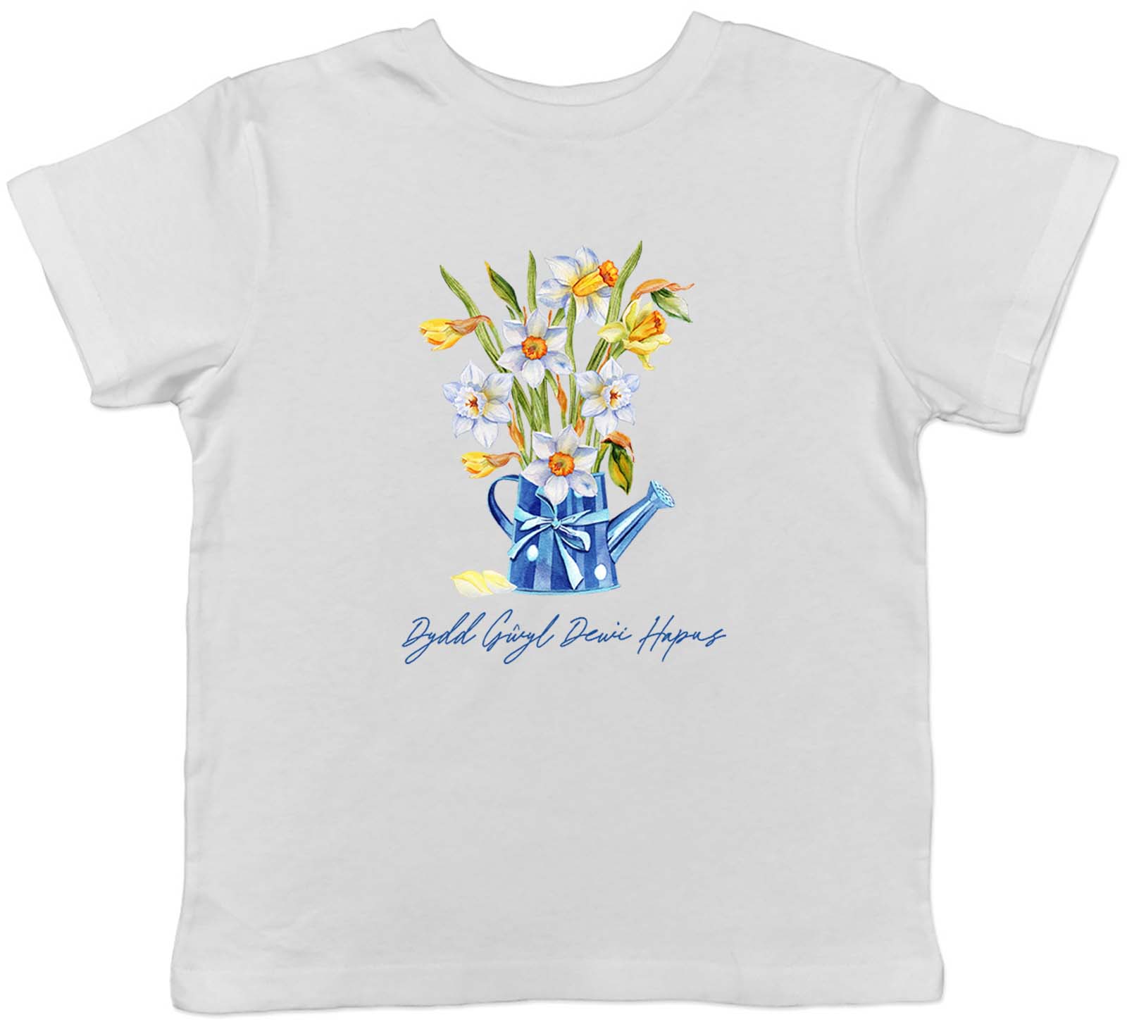 Счастливого Дня Святого Давида Футболка Детская на валлийском Cymru Уэльс Нарциссы Мальчики Девочки Подарок 160