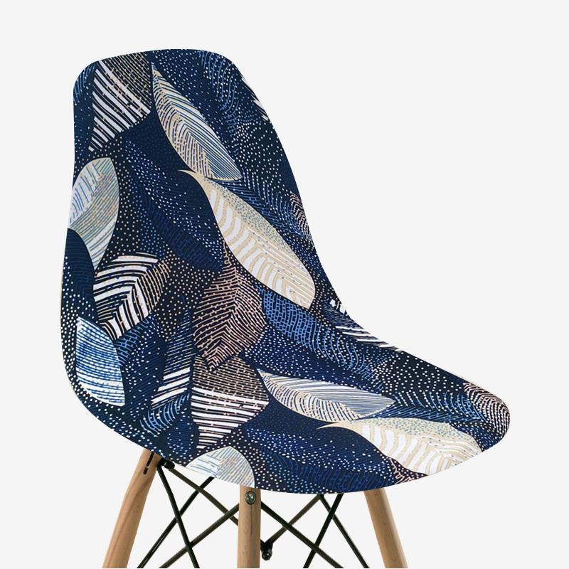 Floral Printed Shell Chair Covers Elastic Seat Cushion Cover Protector for Chairs Fitted Kitchen Living Room for Home Decor 1pc
