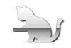 Neko-si Car Cat Sticker Emblem Metallic Look Silver Cat Cute Stylish Plate 3D Waterproof