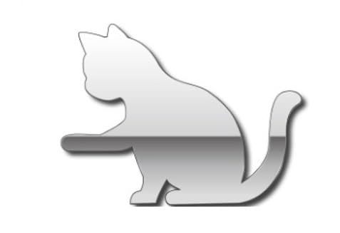 Neko-si Car Cat Sticker Emblem Metallic Look Silver Cat Cute Stylish Plate 3D Waterproof