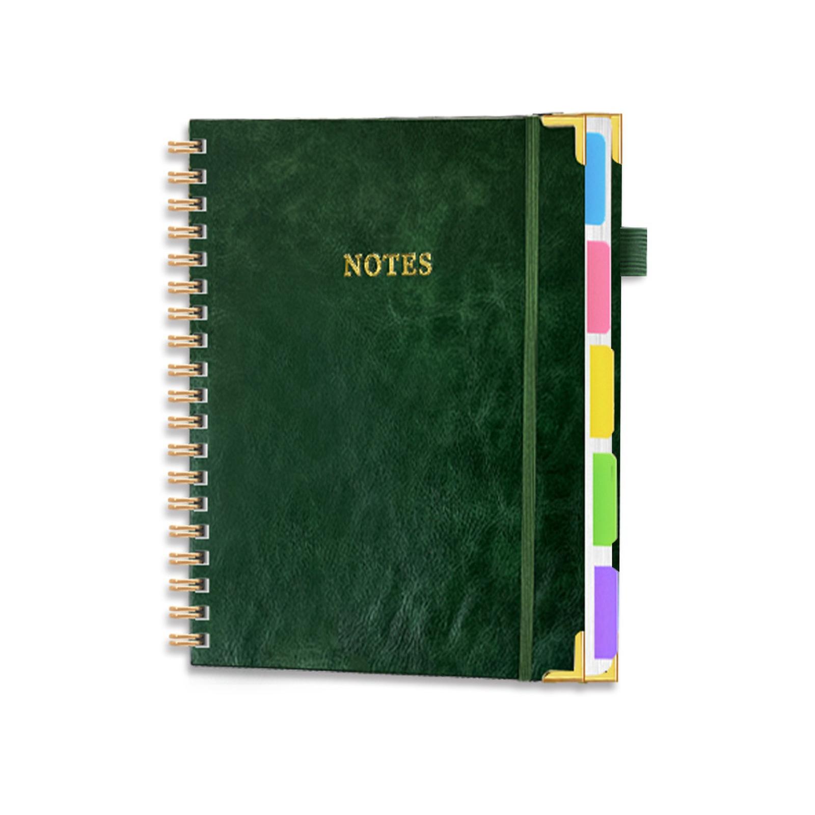 

PU Leather Spiral Notebook Budget Cash Planner for Students & Business one size зелёный