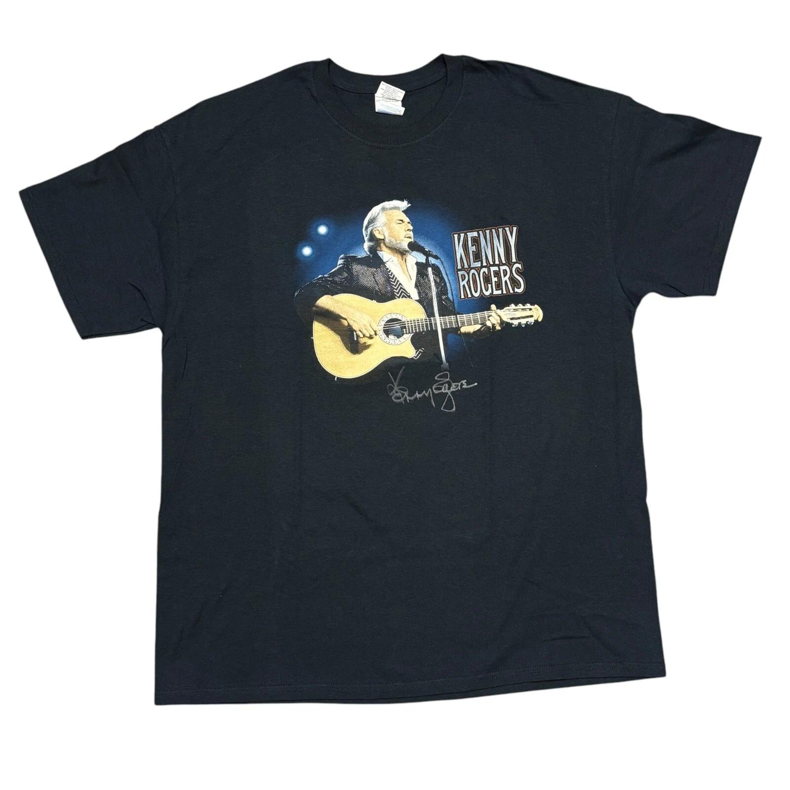

Kenny Rogers Shirt XL Black Tour Concert Country Music Band Tee 90s Johnny Cash 3XL