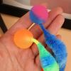 1/20x Twisted Worm with Fluorescent Bouncing Ball Colorful Elastic Strips Cats Pets Interactive Caterpillar Toy Pet Supplies
