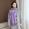 Winter wool simple and versatile scarf solid color women's autumn and winter warm fashion temperament wool shawl