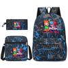 Classic Popular Friday Night Funkin Printed 3pcs/Set Pupil School Bags Laptop Daypack Backpack Inclined Shoulder Bag Pencil Case