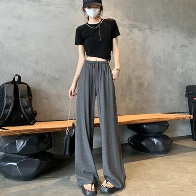 Neue High Waist Drapierung Locker Retro Sommer Dünne Gerade Hose