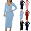 Damen Herbstkleider Langarm Blumenmuster/ Elegantes Schwarzes Maxikleid