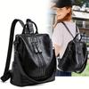 Weiches Leder Leder Rucksack Schwarz Multifunktional Schulrucksack Koreanischer Stil Rucksack College