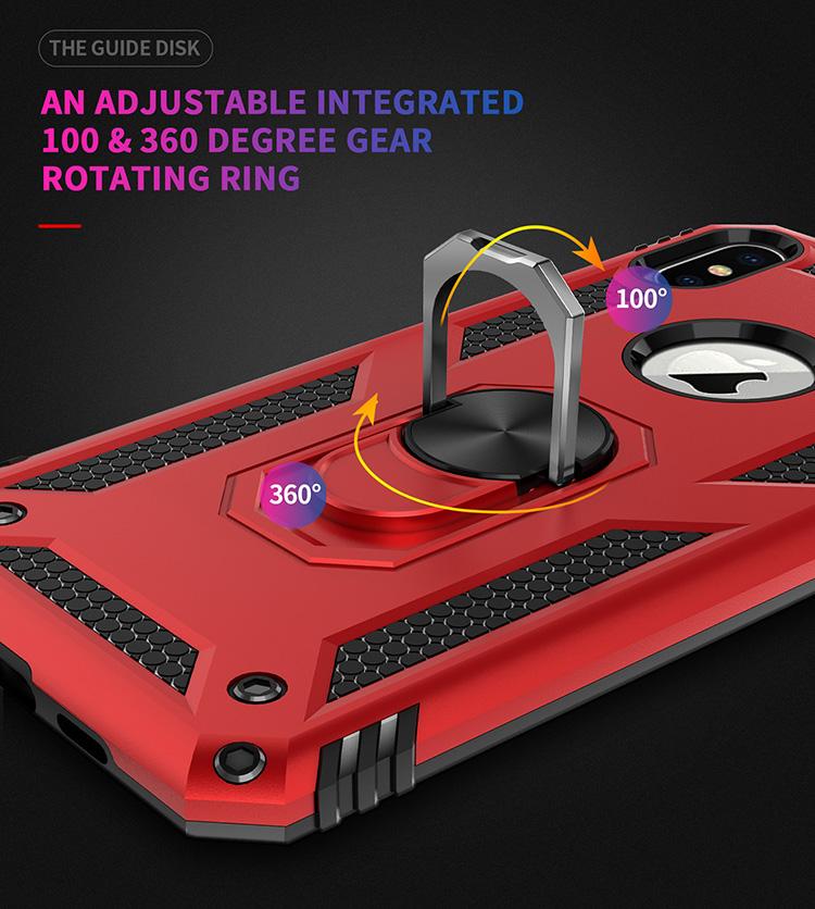 Shockproof Rugged Armor Case For iPhone XR XS Max X 6 6S 7 8 Plus Finger Magnetic Ring Hard Holder Protective Phone Cover Case