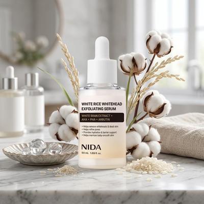 NIDA White Rice Whitehead Exfoliating Serum with AHA, PHA, Arbutin