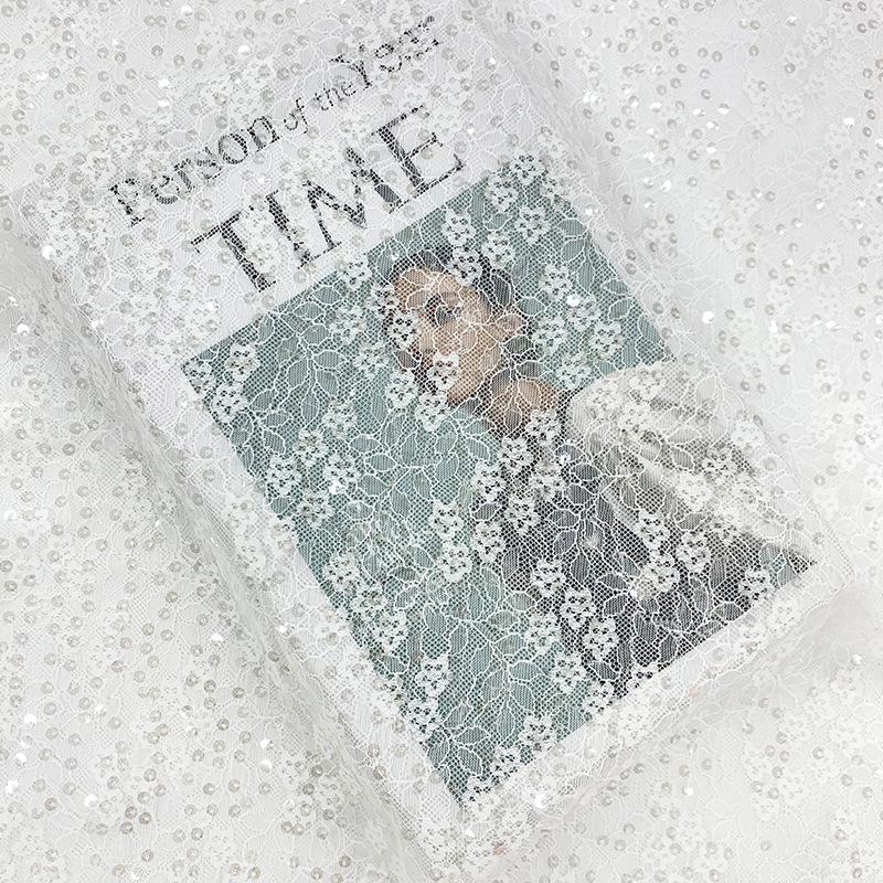 

Неэластичная кружевная ткань с пайетками в сказочном стиле для свадебных или сценических костюмов