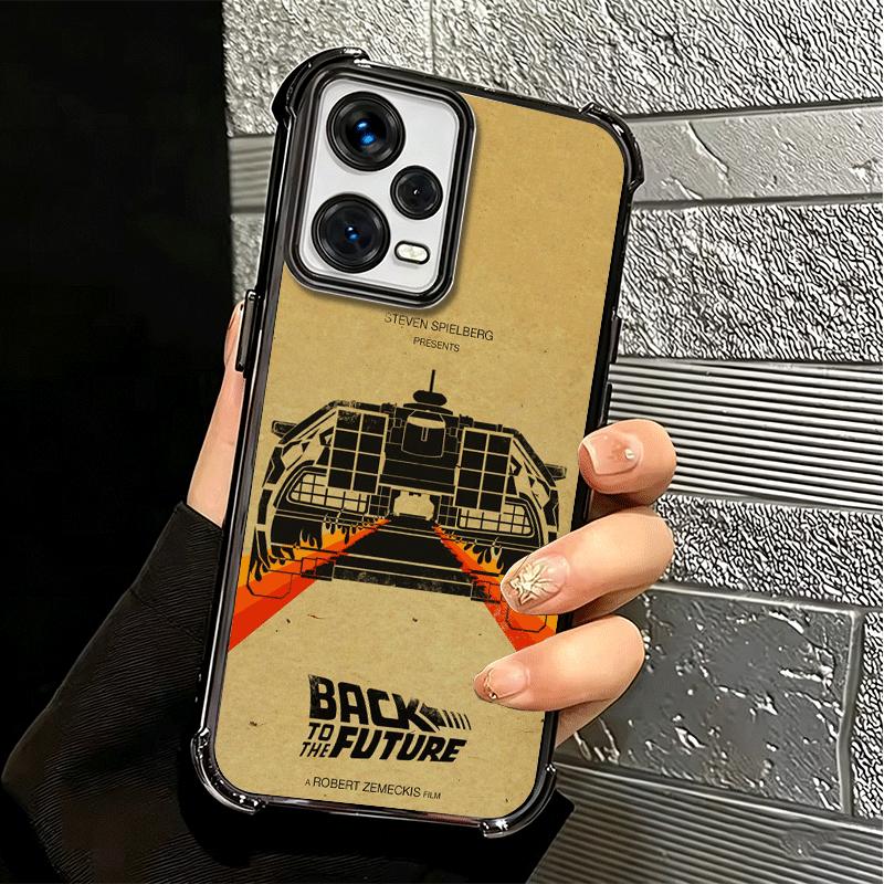 Back To The Future Plating Phone Case For Xiaomi Redmi Note 14 15 Pro Plus 13 12 11 11S 11T 10 9S 9 5G Anti-Fall Airabag Cover