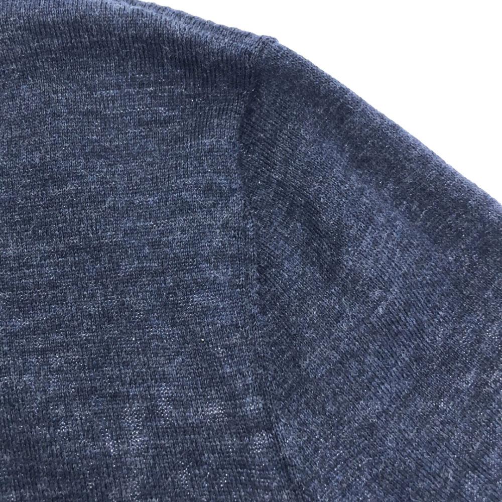 AKRIS PUNTO Wool Long Sleeve Knit 38 Navy System Sweater Women Used