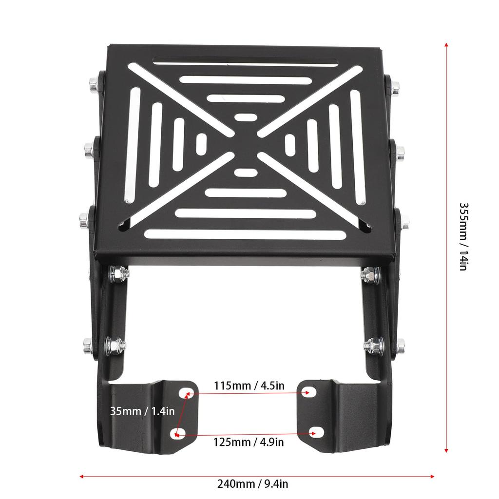 Aluminum Alloy Motorcycle Rear Luggage Rack, Foldable Rear Cargo Carrier Bracket for LC135 V2 V3 V4 V5 V6 V7, Compatible with Super73/S Electric Bikes