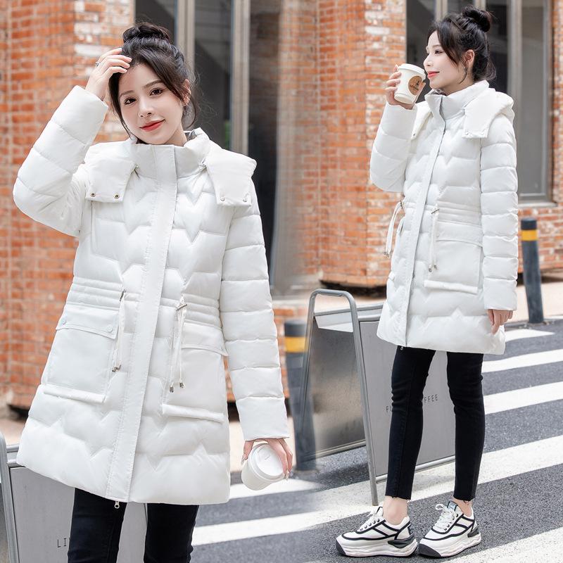 New Winter Padded Jacket Women's Mid-length Shiny Korean Loose Cotton Jacket Warm and Thickened Down Padded Jacket