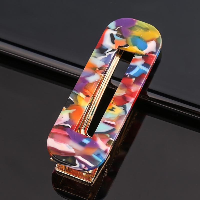 Women’s Geometric Acrylic Hairpin Set - Marble Design Hair Accessories