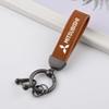 cxbkdv1 Car Logo Key Chain Rings Luxury Suede Leather Keychain For Mitsubishi Outlander Lancer EX ASX Pajero L200 Keyring Accessories