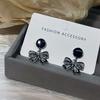 Bow High-end Temperament Black Simple Jewelry Stall Versatile Stud Earrings Exquisite Temperament
