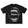 Women’s Vintage Peace Mouth Art Graphic T‑Shirt, Bold Statement Casual Cotton
